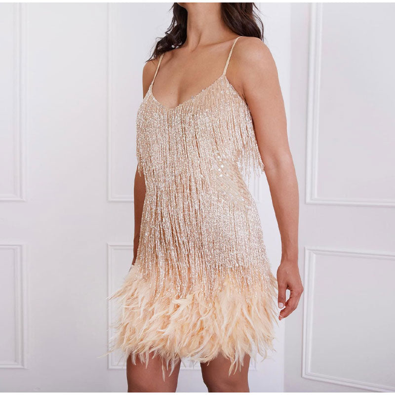 Vestido De Cóctel Corto Con Brillo Para Mujer