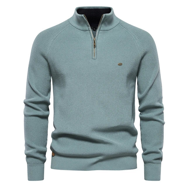 Suéter Con Cremallera Media Para Hombre