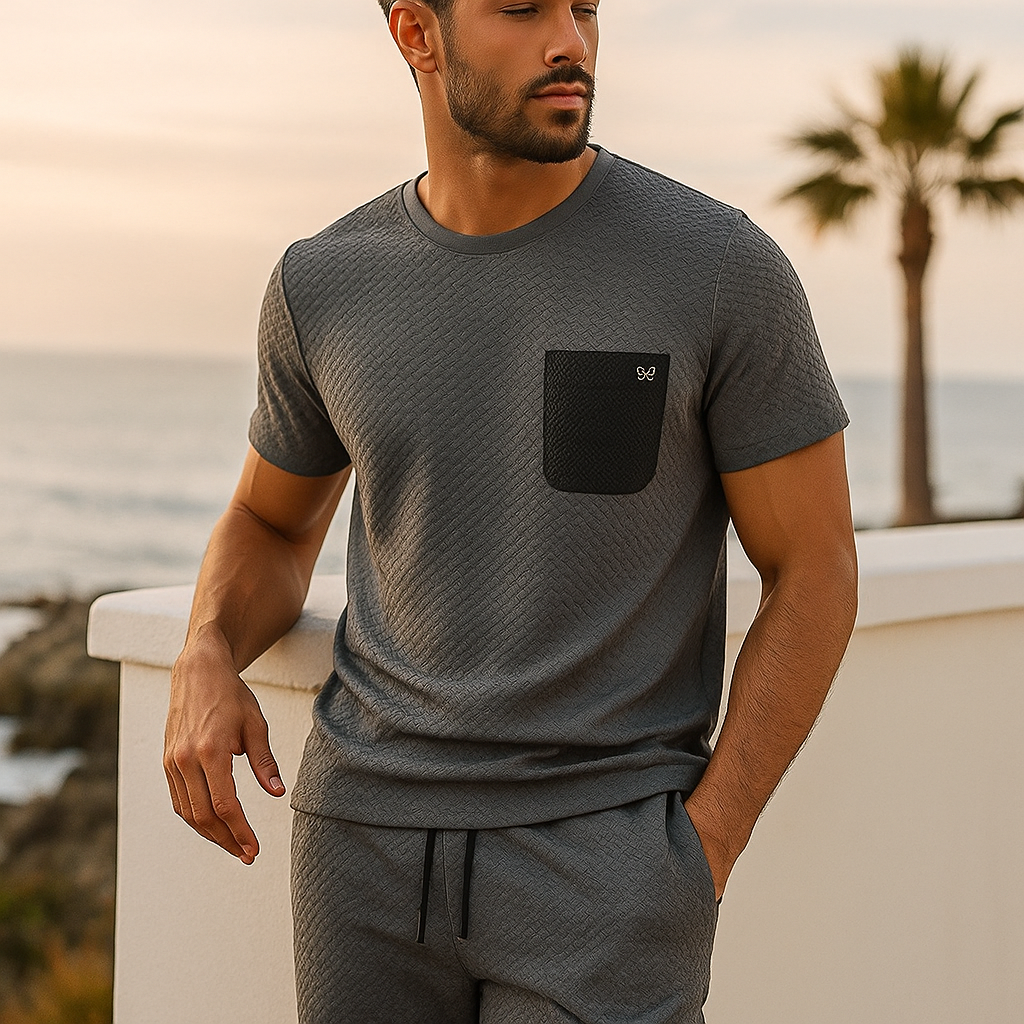 Conjunto De Dos Piezas Con Camiseta Y Pantalones Para Hombre