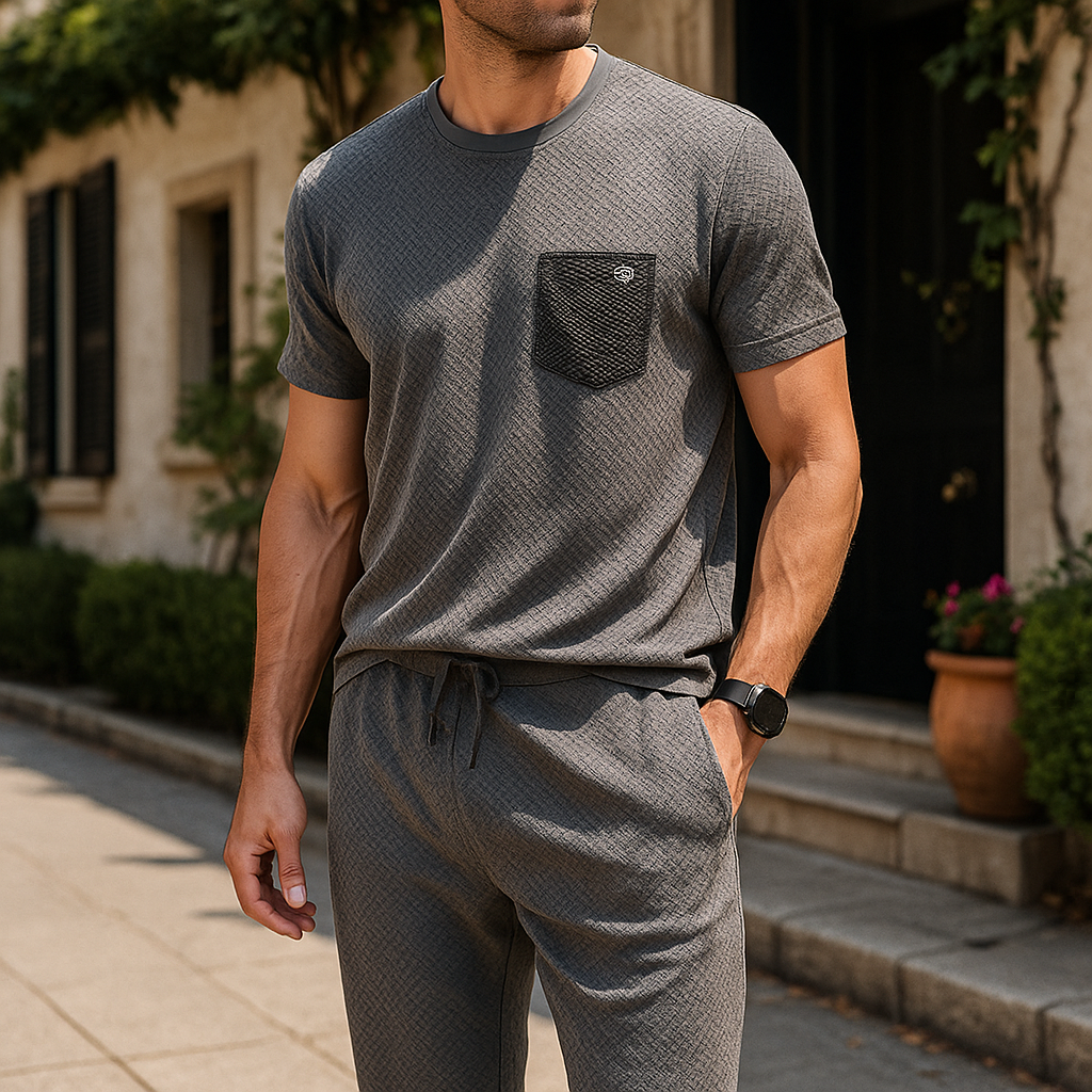 Conjunto De Dos Piezas Con Camiseta Y Pantalones Para Hombre