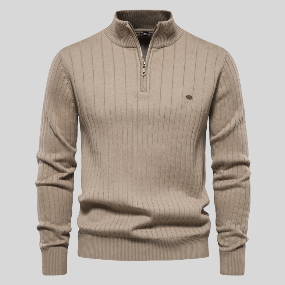 Suéter Con Media Cremallera Para Hombre