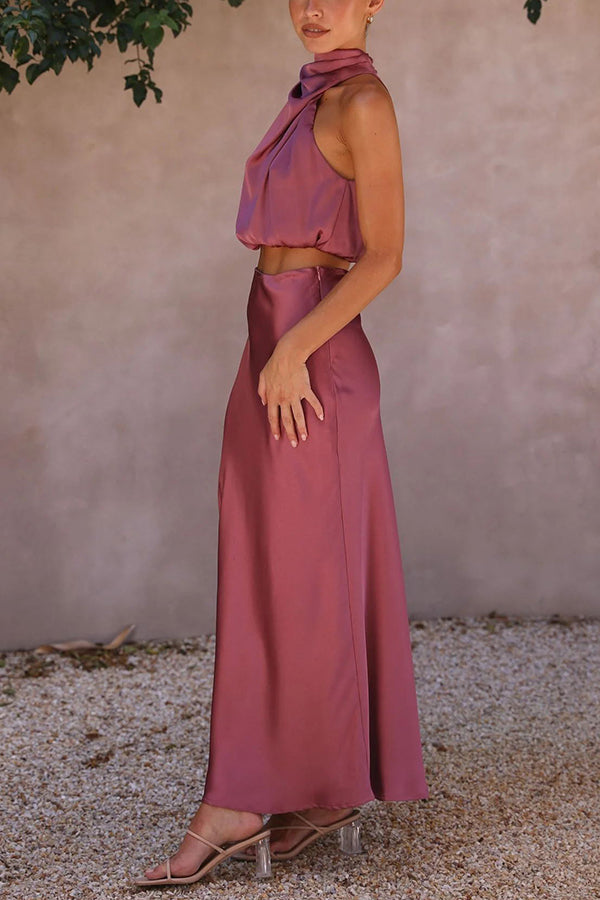 Conjunto De Dos Piezas Con Top Y Falda Maxi Para Mujer