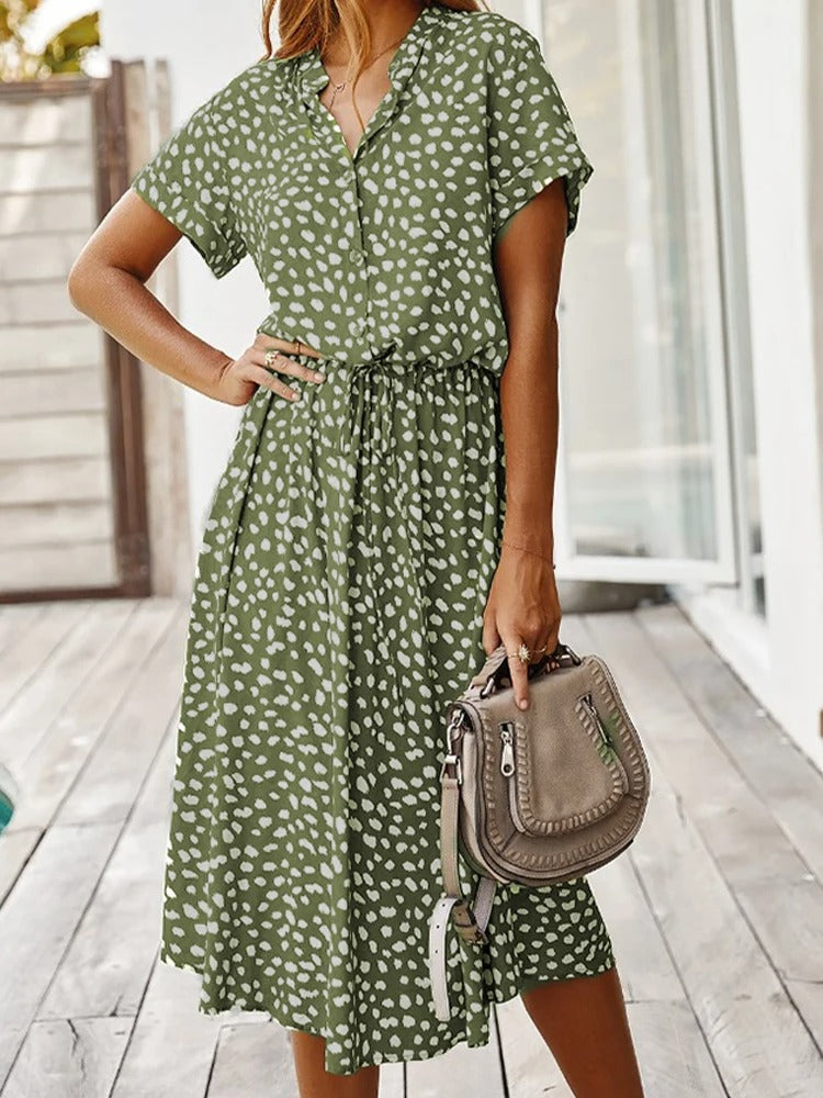 Vestido Camisero Midi Para Mujer