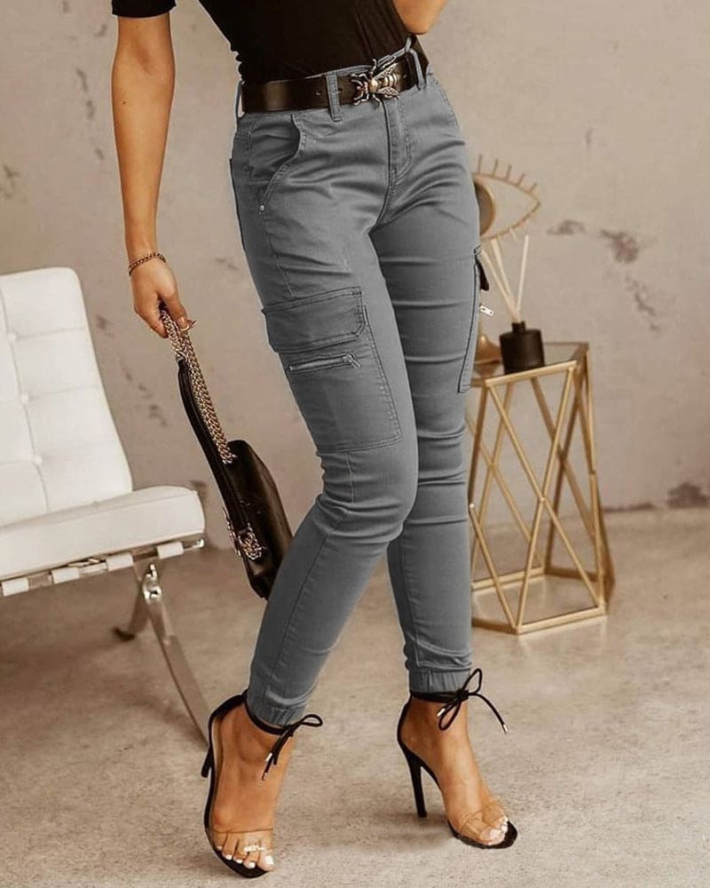 Pantalones Cargo Ajustados Para Mujer