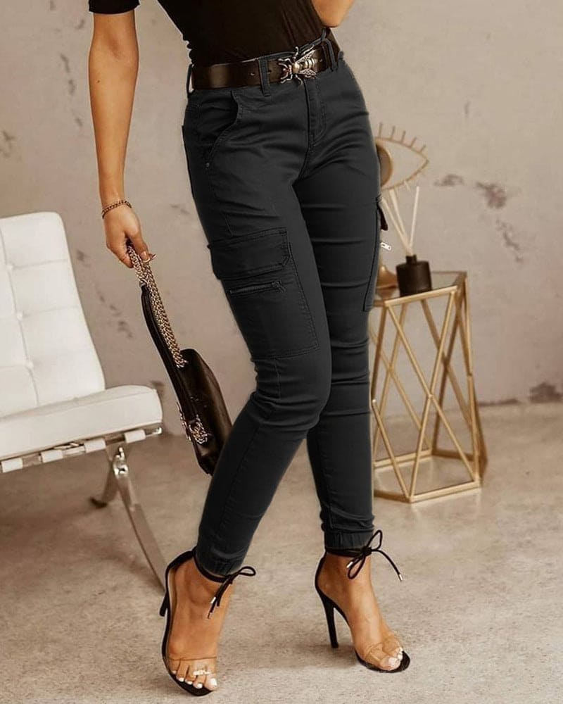 Pantalones Cargo Ajustados Para Mujer