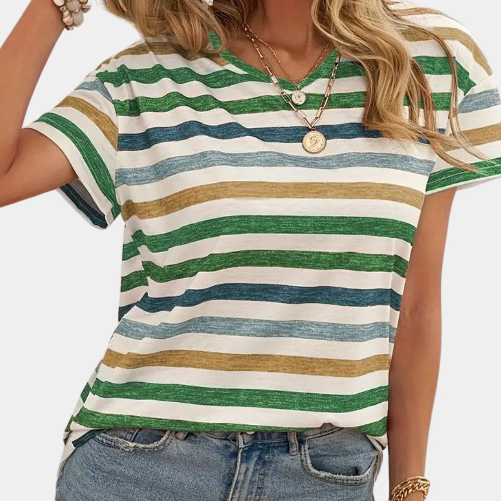 Camiseta De Rayas Para Mujer