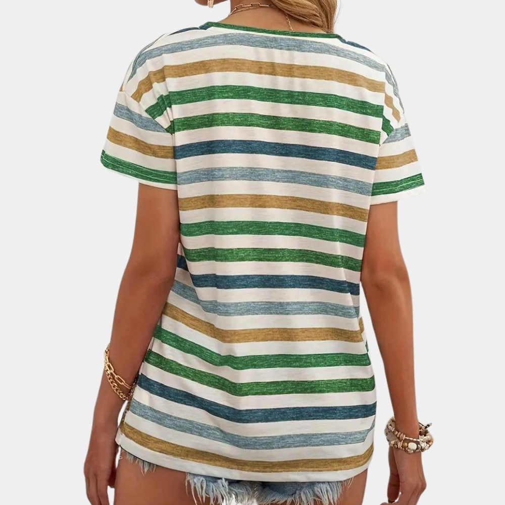 Camiseta De Rayas Para Mujer