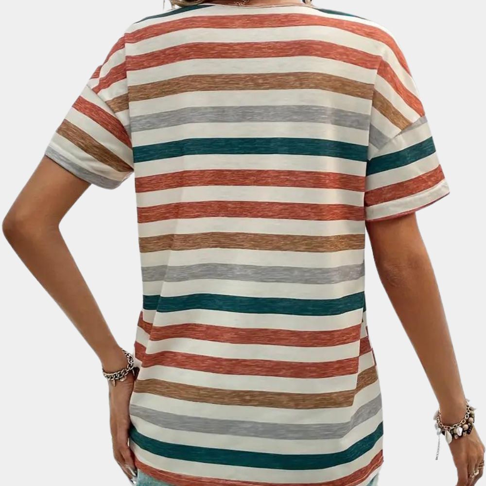 Camiseta De Rayas Para Mujer