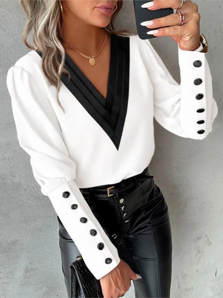 Top Con Cuello En V Para Mujer
