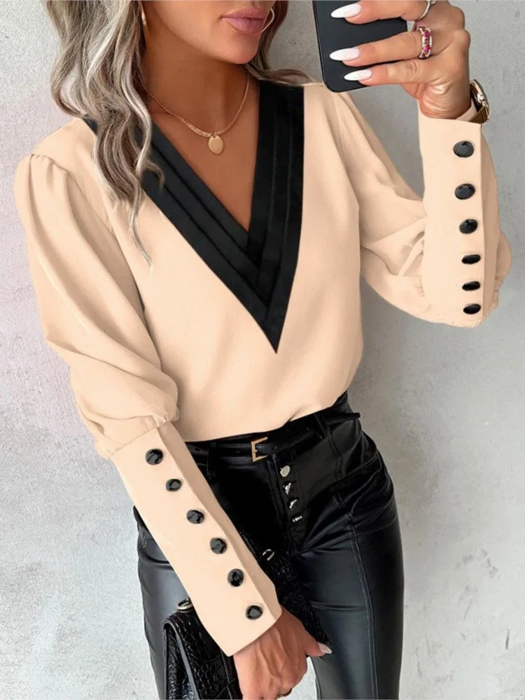 Top Con Cuello En V Para Mujer