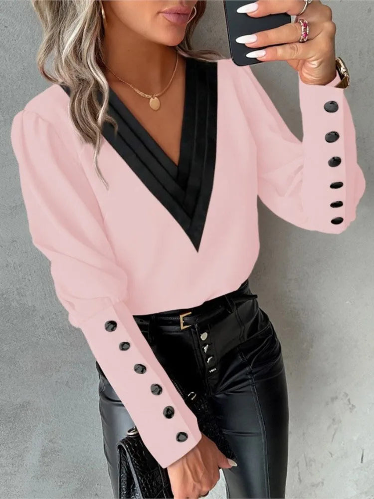 Top Con Cuello En V Para Mujer