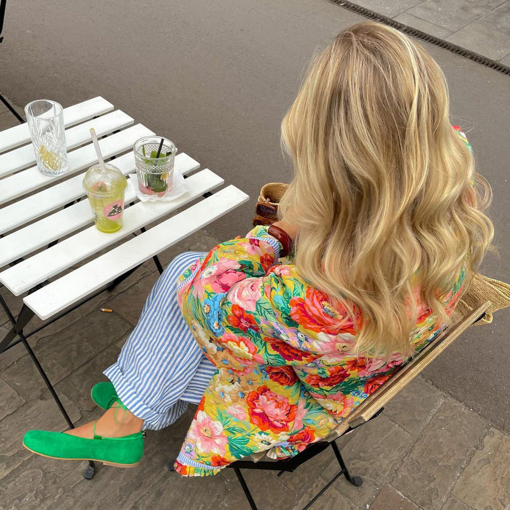 Chaqueta Acolchada Con Estampado Floral Para Mujer