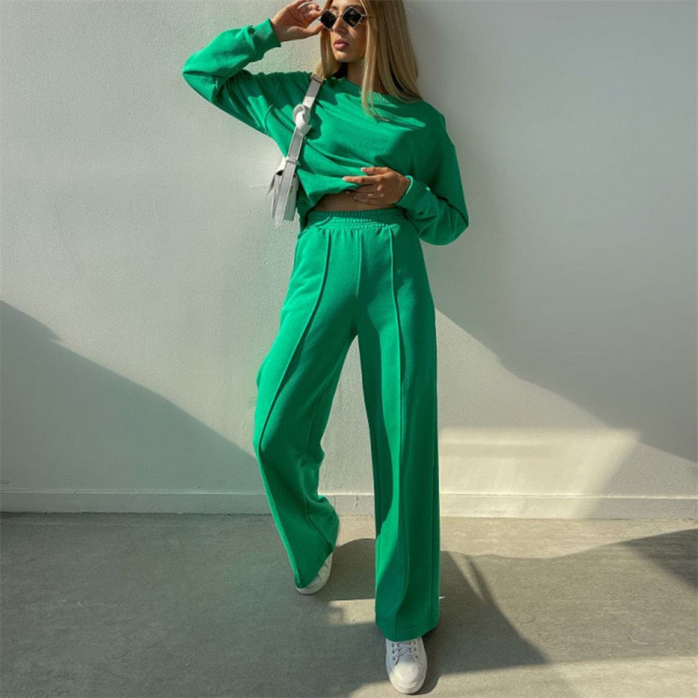 Conjunto De Dos Piezas Con Suéter Y Pantalones Para Mujer