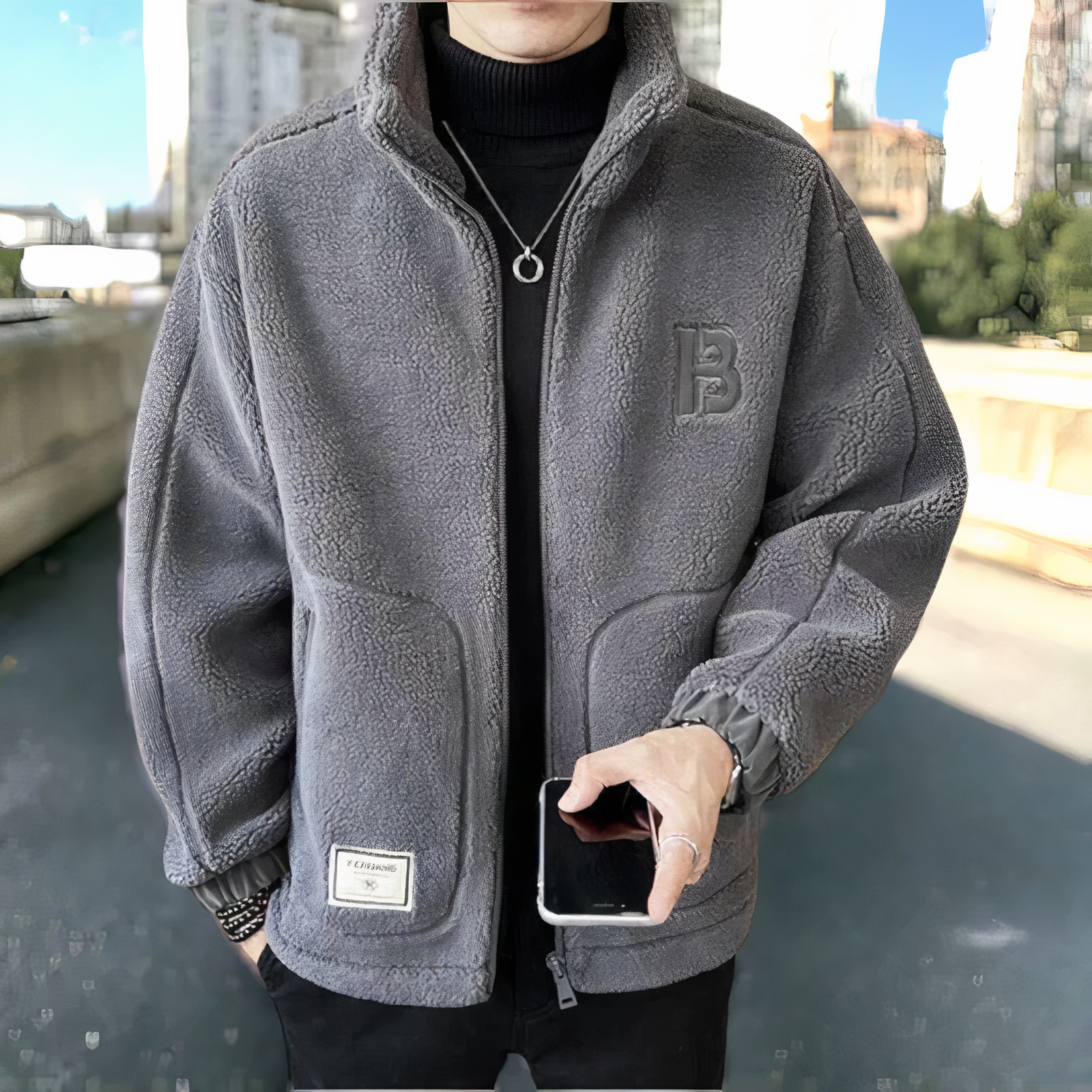 Chaqueta Con Cremallera Para Hombre