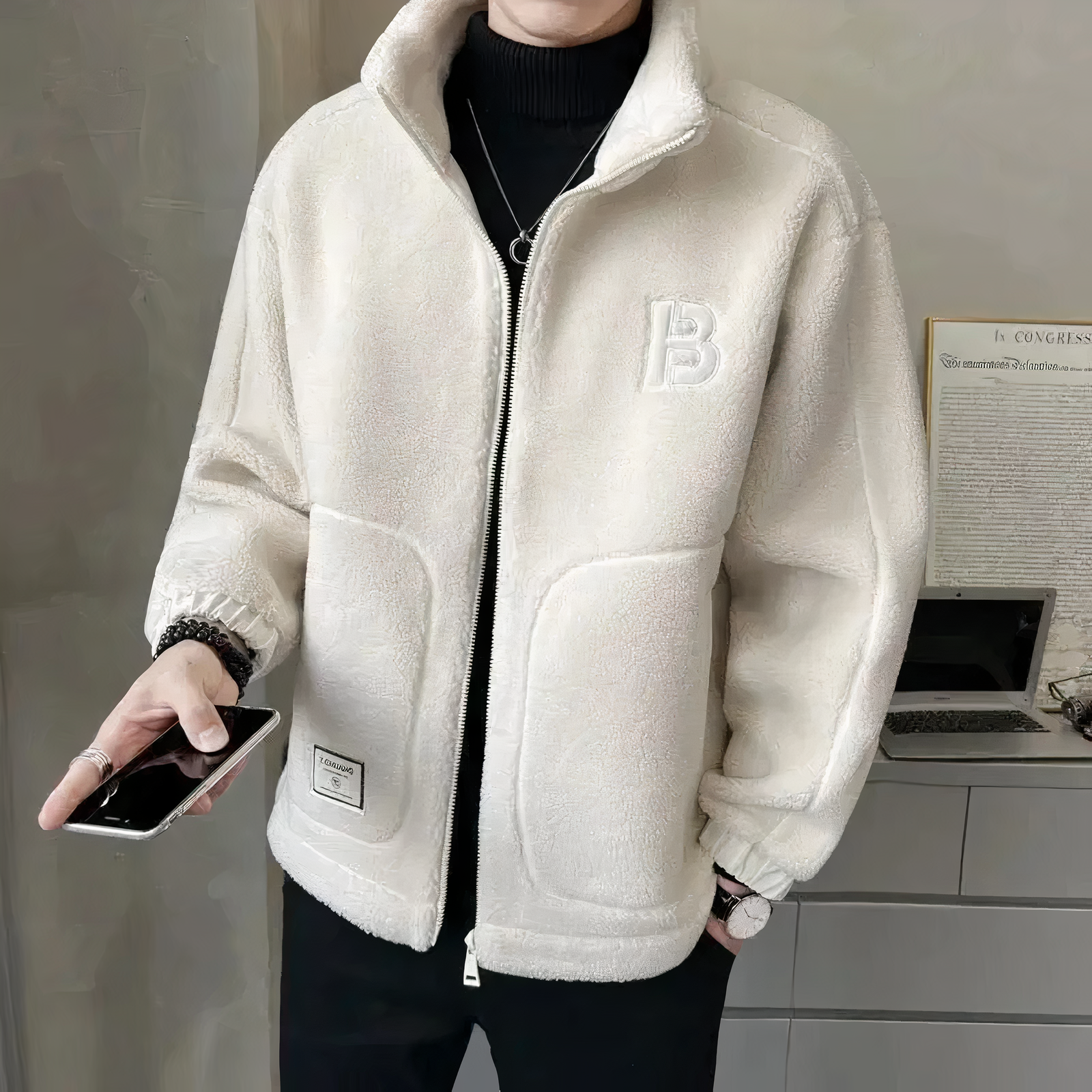 Chaqueta Con Cremallera Para Hombre