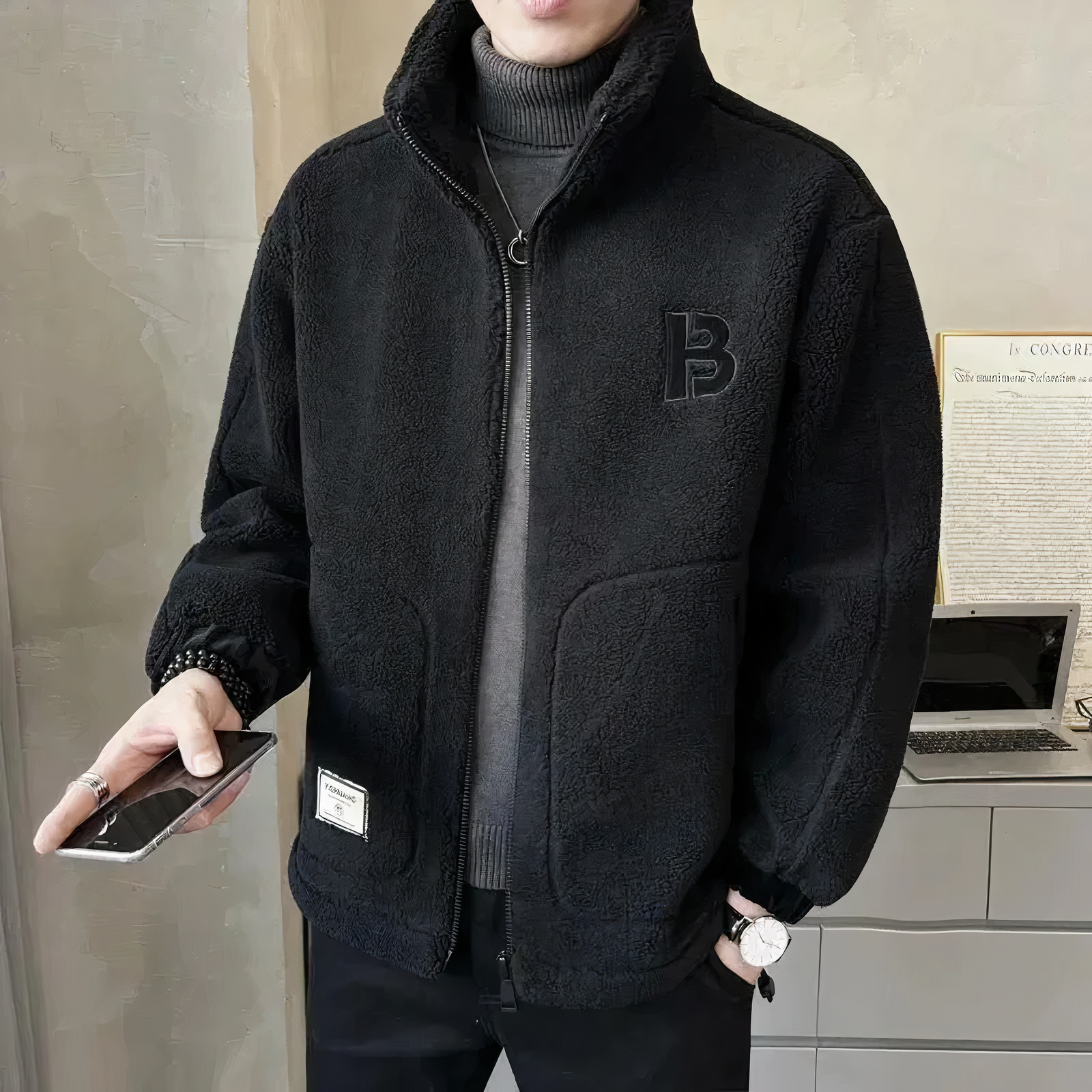 Chaqueta Con Cremallera Para Hombre