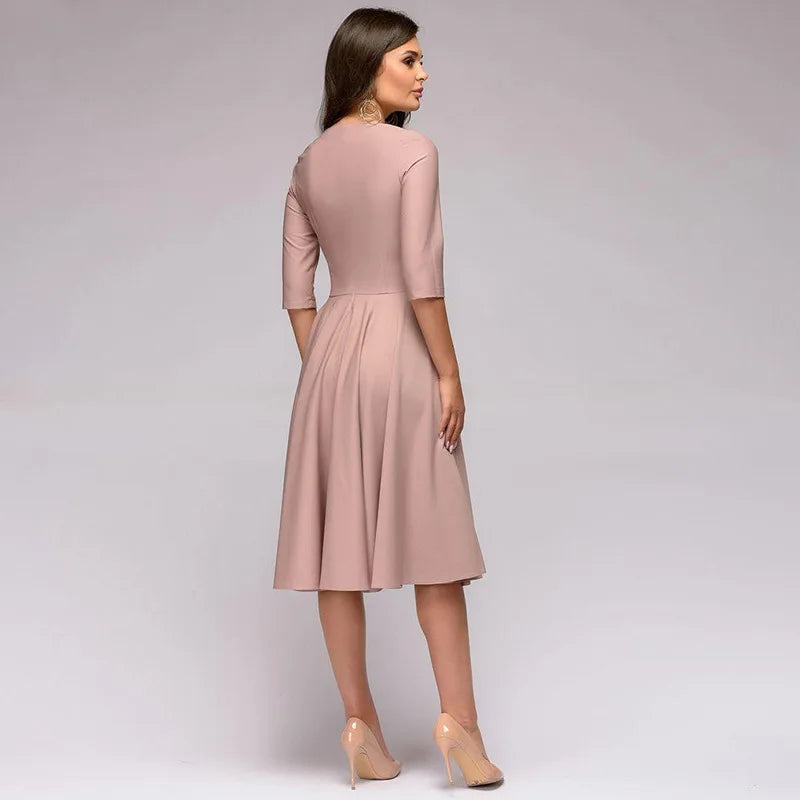 Vestido Midi De Invitada De Boda Para Mujer