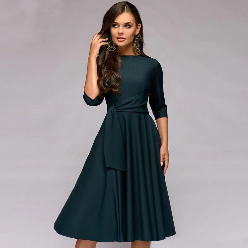 Vestido Midi De Invitada De Boda Para Mujer