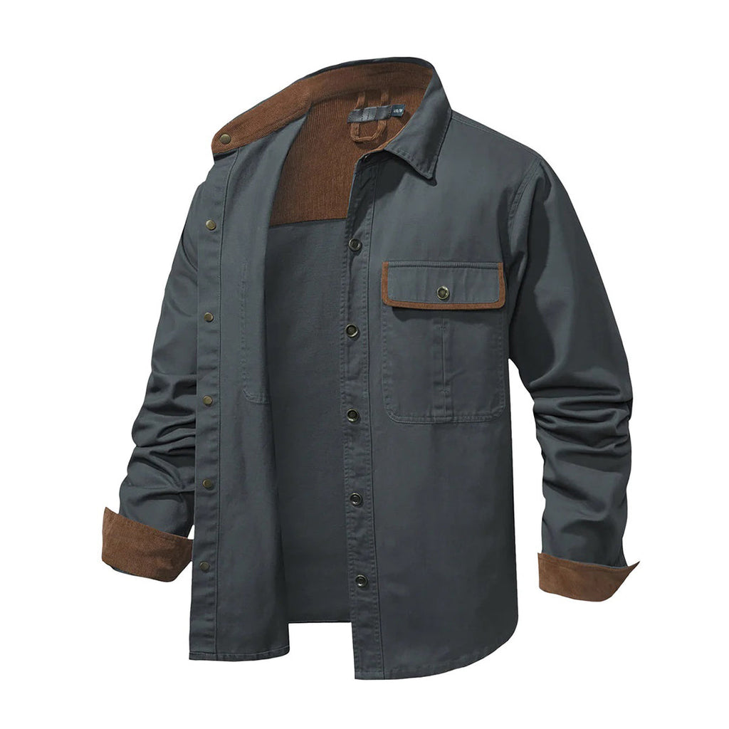 Camisa De Manga Larga Con Botones Para Hombre