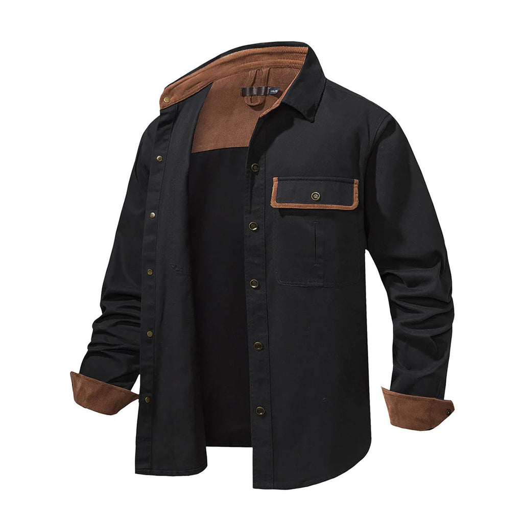 Camisa De Manga Larga Con Botones Para Hombre