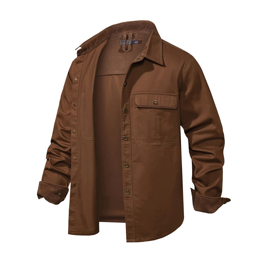 Camisa De Manga Larga Con Botones Para Hombre