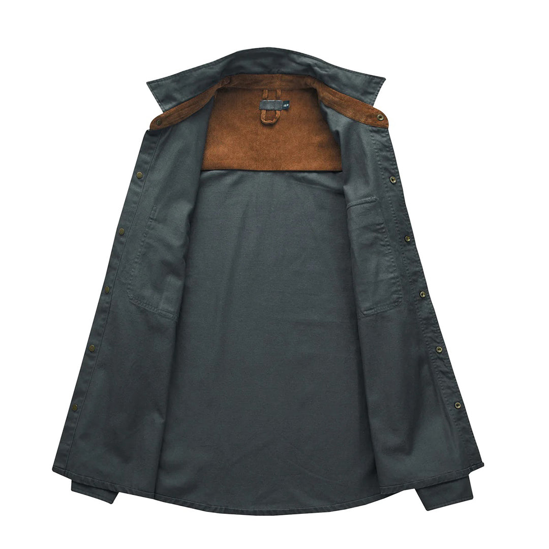 Camisa De Manga Larga Con Botones Para Hombre