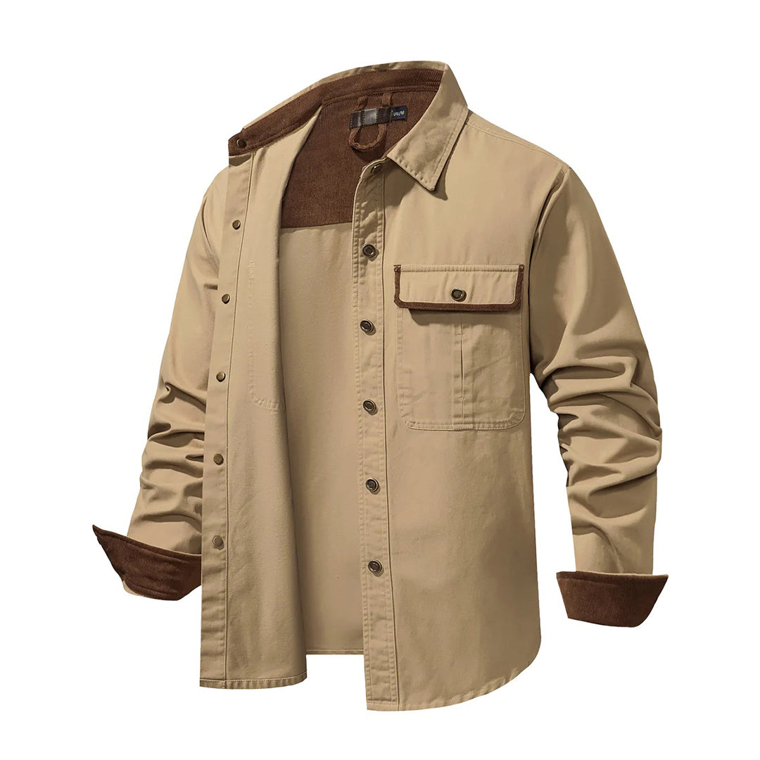 Camisa De Manga Larga Con Botones Para Hombre