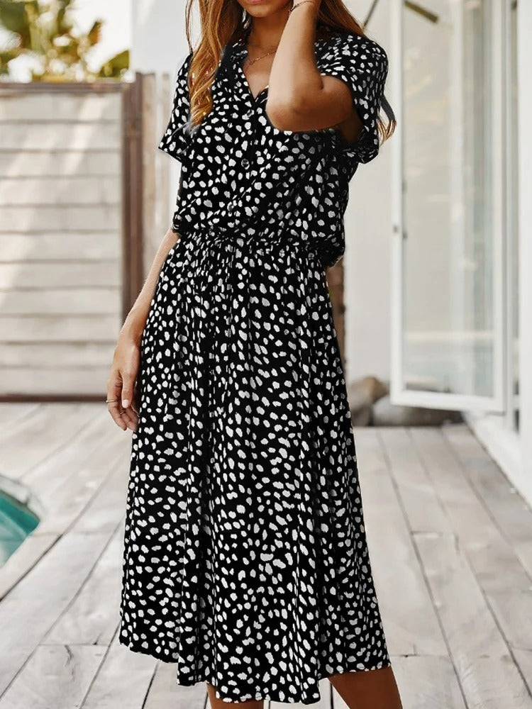 Vestido Camisero Midi Para Mujer