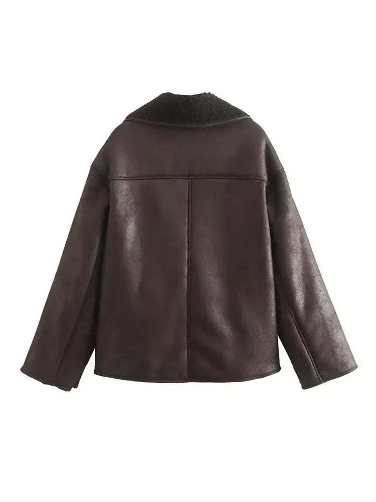 Chaqueta Corta Con Mangas Vueltas Para Mujer