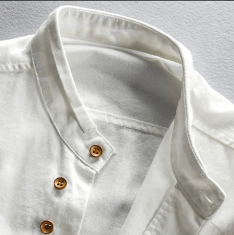 Camisa Recta De Manga Larga Para Hombre
