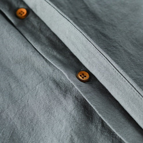 Camisa Recta De Manga Larga Para Hombre