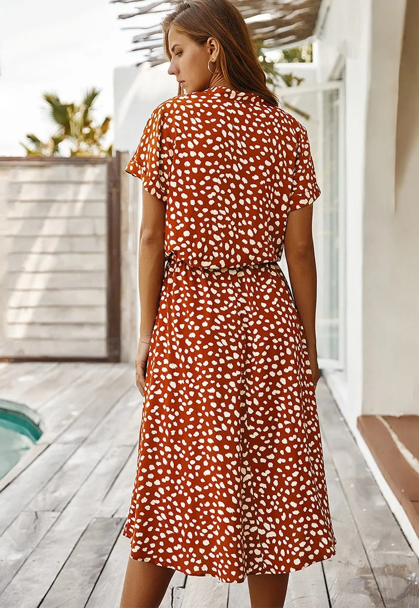 Vestido Camisero Midi Para Mujer