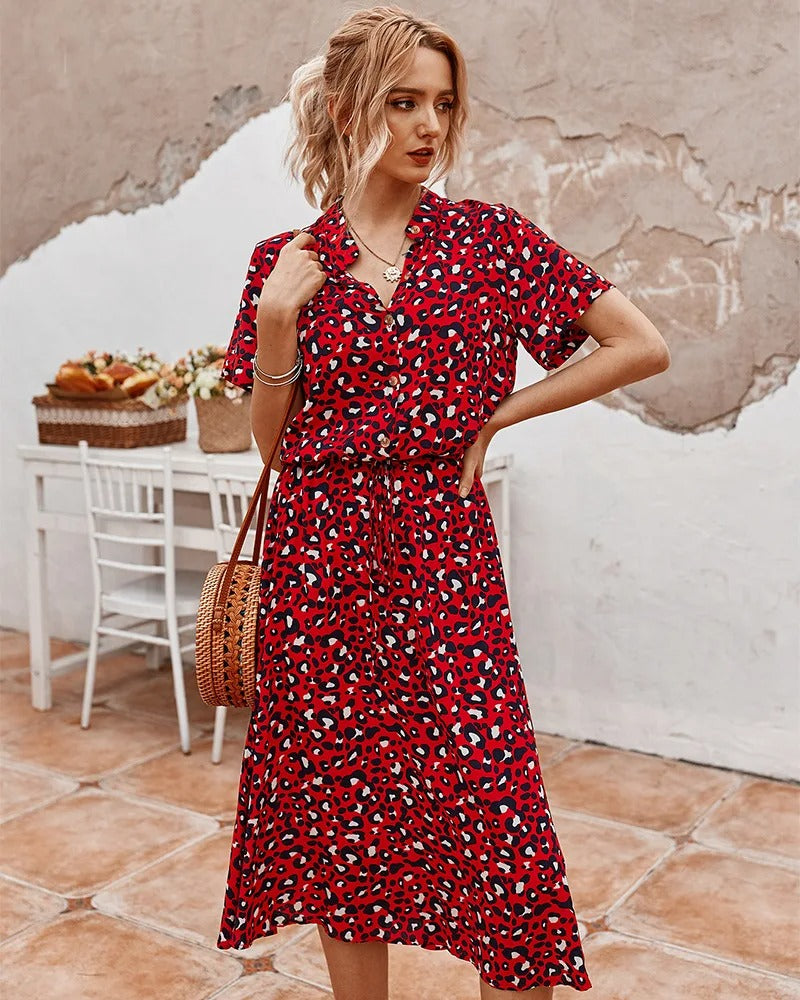 Vestido Camisero Midi Para Mujer