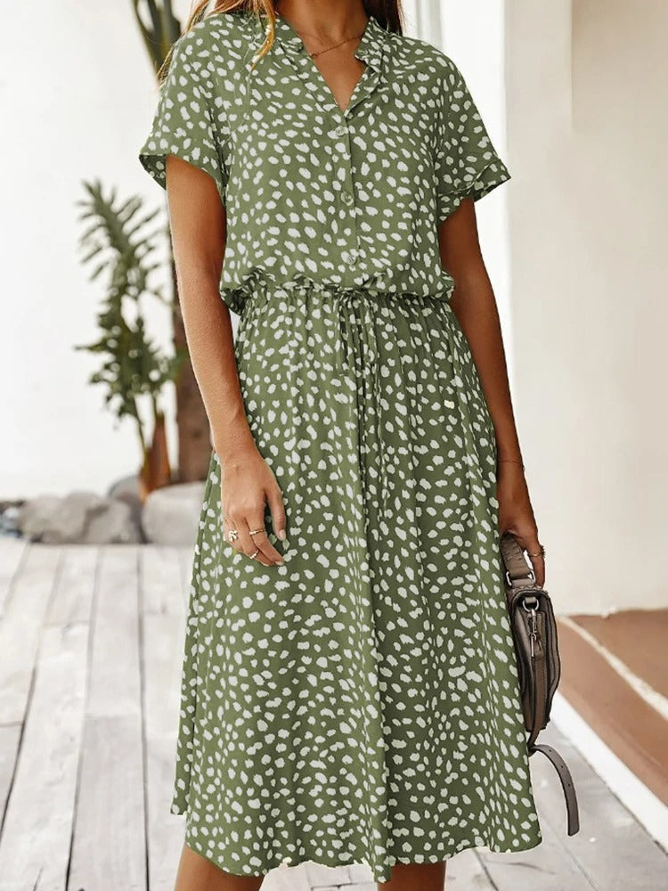 Vestido Camisero Midi Para Mujer