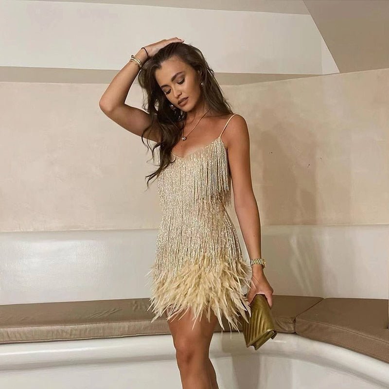 Vestido De Cóctel Corto Con Brillo Para Mujer