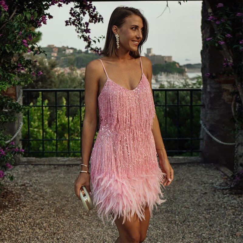 Vestido De Cóctel Corto Con Brillo Para Mujer