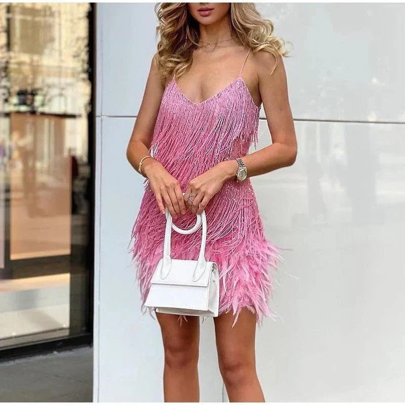 Vestido De Cóctel Corto Con Brillo Para Mujer